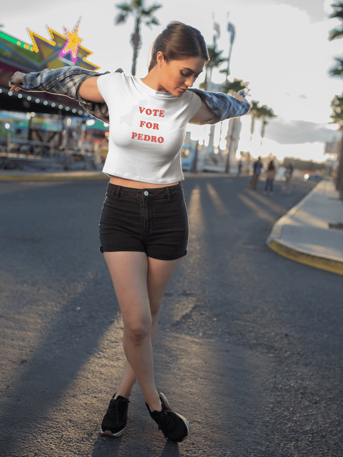 Vote For Pedro Crop Tee