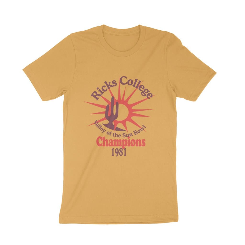 Dynamite Duds Napoleon Dynamite Rick's college yellow t-shirt
