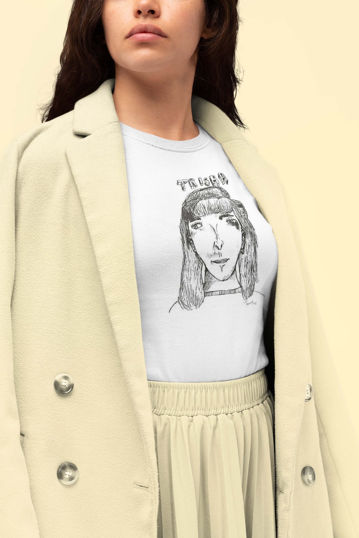 Trisha t-shirt napoleon dynamite female model close up dynamite duds